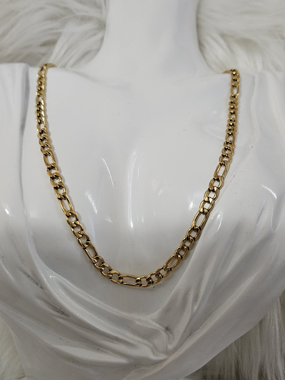 18KGP Gold Figaro Chain Necklace